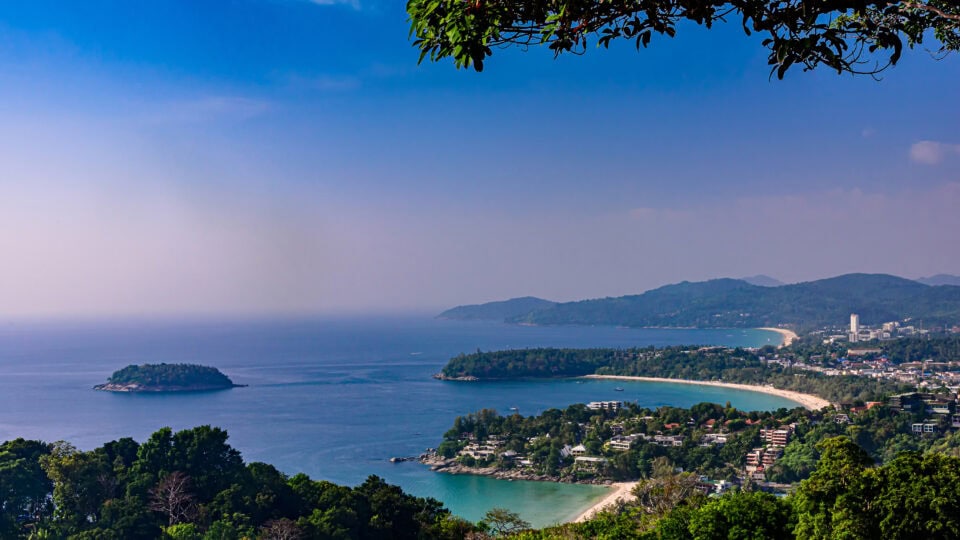 Scenic view of three beaches.