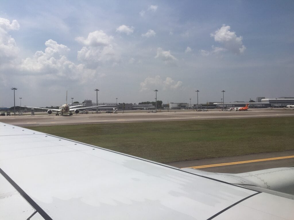 Airplanes parked at Changi Airport