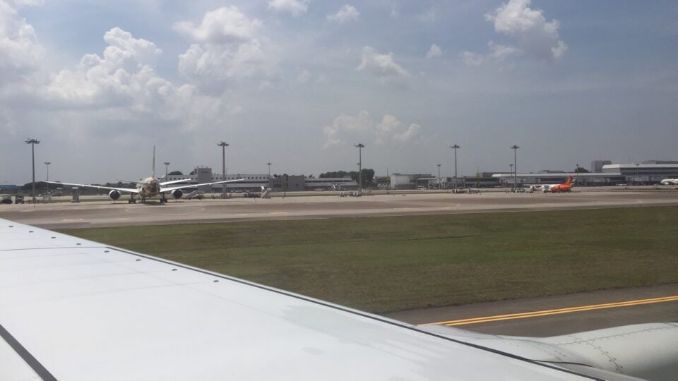 Airplanes parked at Changi Airport
