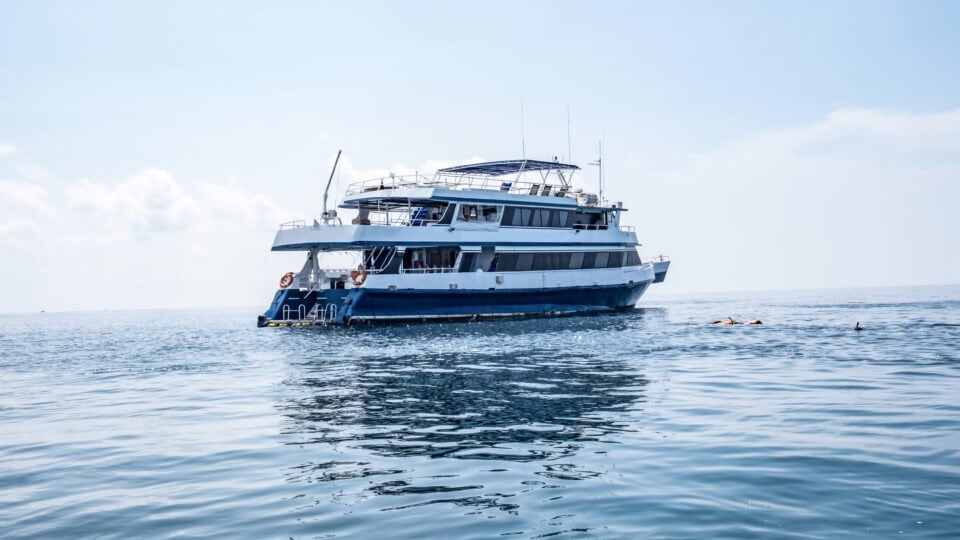Large ferry boat on calm sea