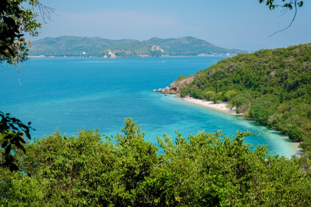 Tropical beach with clear blue water