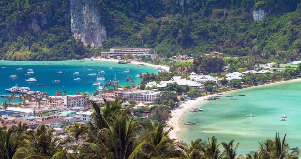Tropical island with clear blue waters
