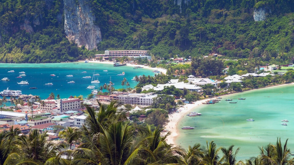 Tropical island with clear blue waters