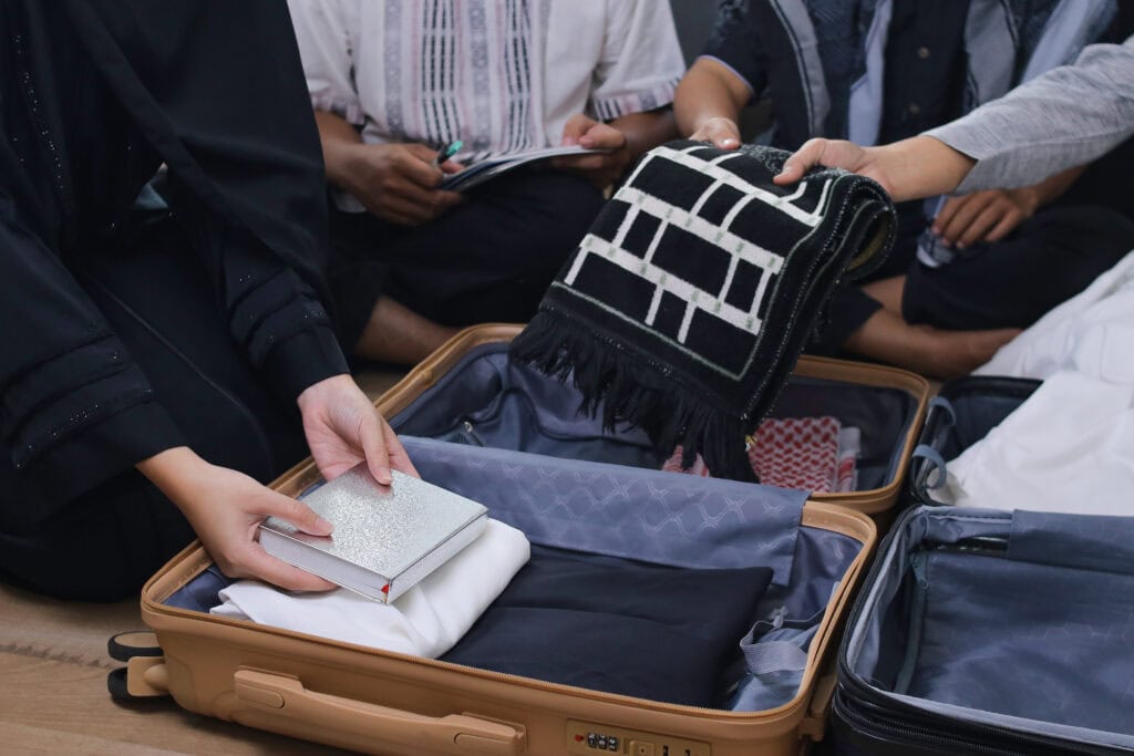 Packing for a religious journey.